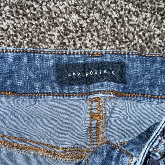 Aeropostale Blue Distressed Jean Shorts - Picture 3 of 4